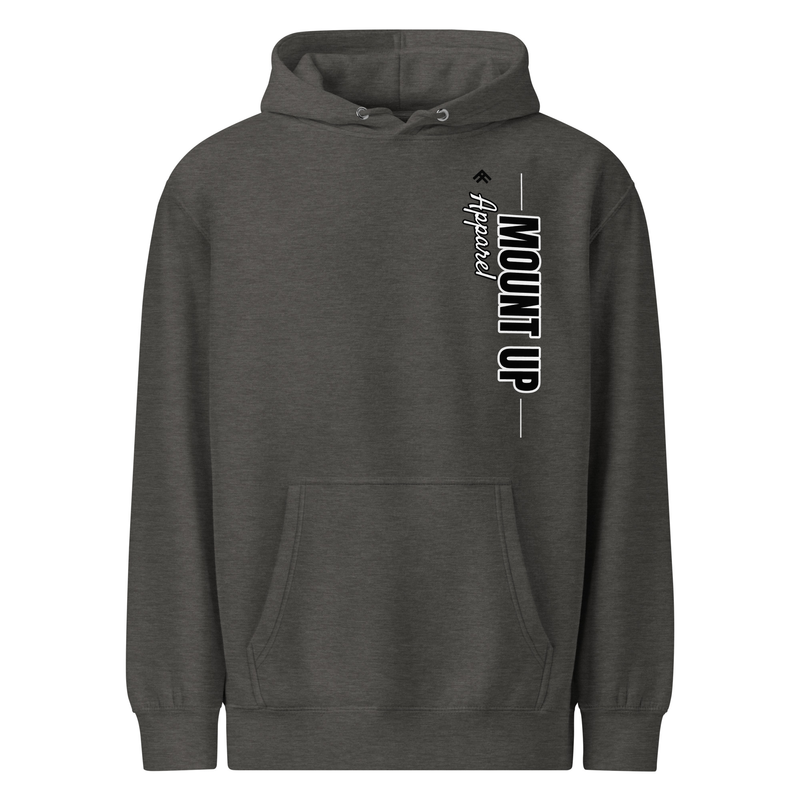 Vertical Script Hoodie - Charcoal Heather
